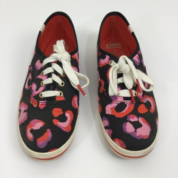 Keds Kate Spade New York Womens Black Leopard Print Lace Up Sneakers Size 8 US - Picture 2 of 12